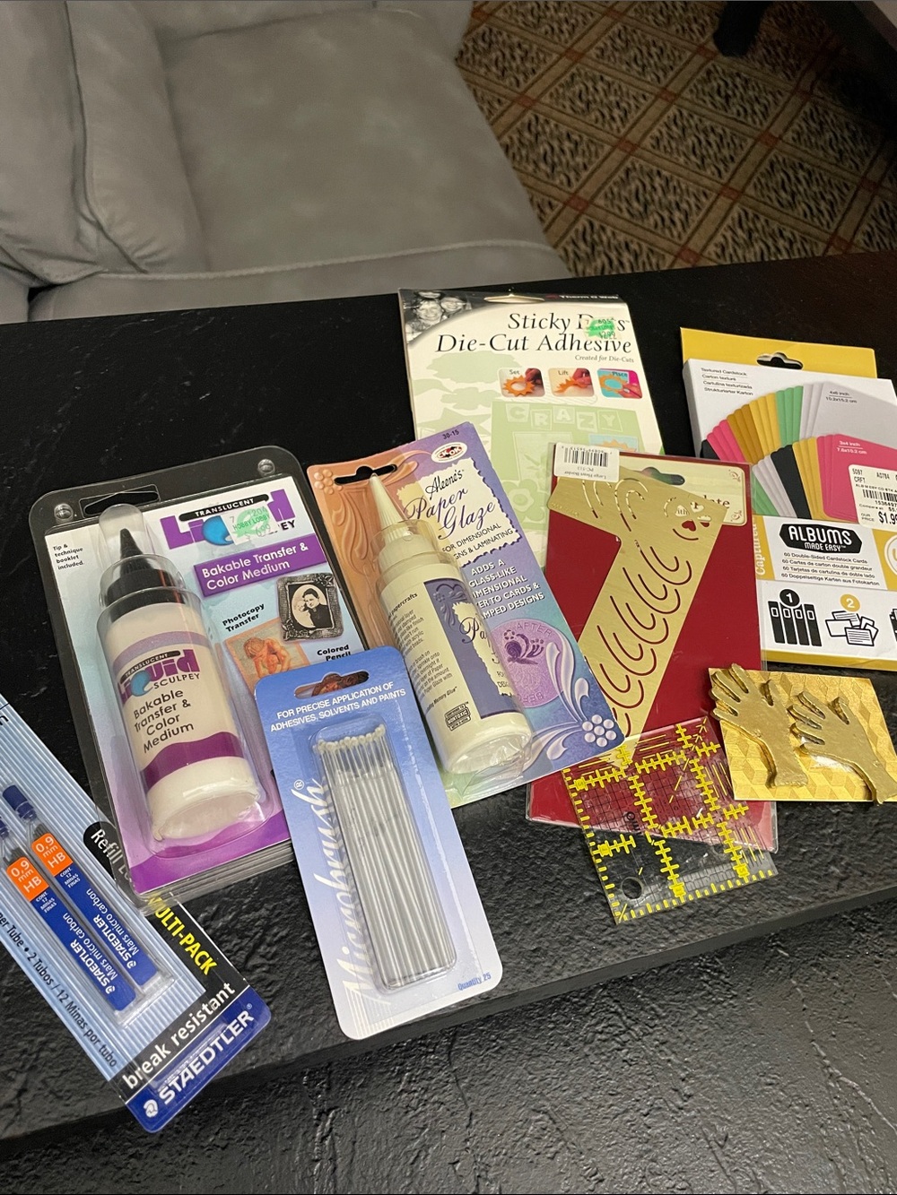 Assorted Craft Adhesives & Embellishments - White & Gold - Various Brands